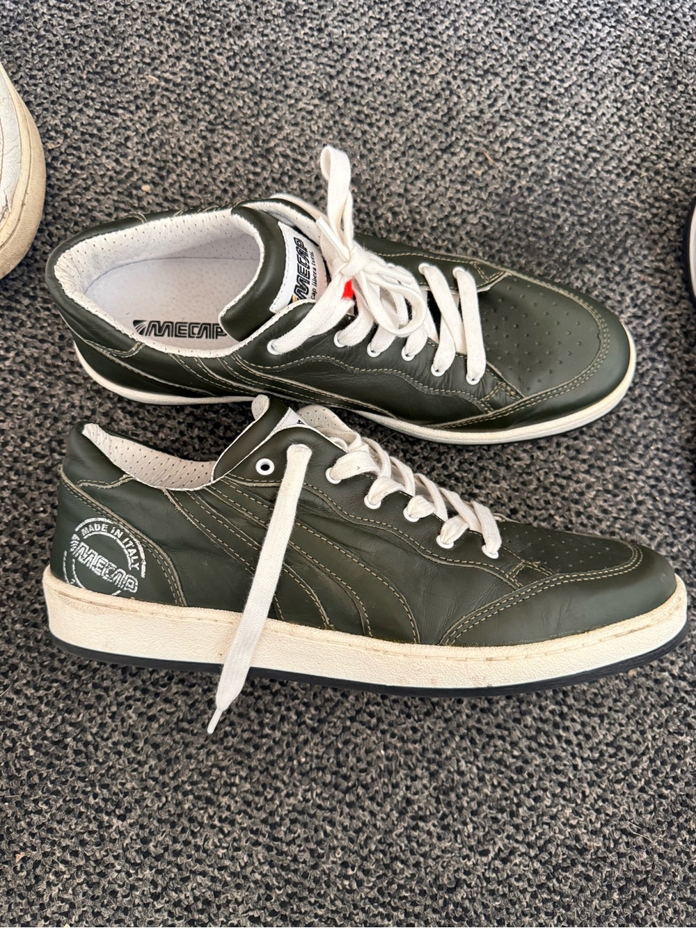 MECAP Made in Italy Leather Sneakers Men’s Size 11 EU 44 Green White Low Top